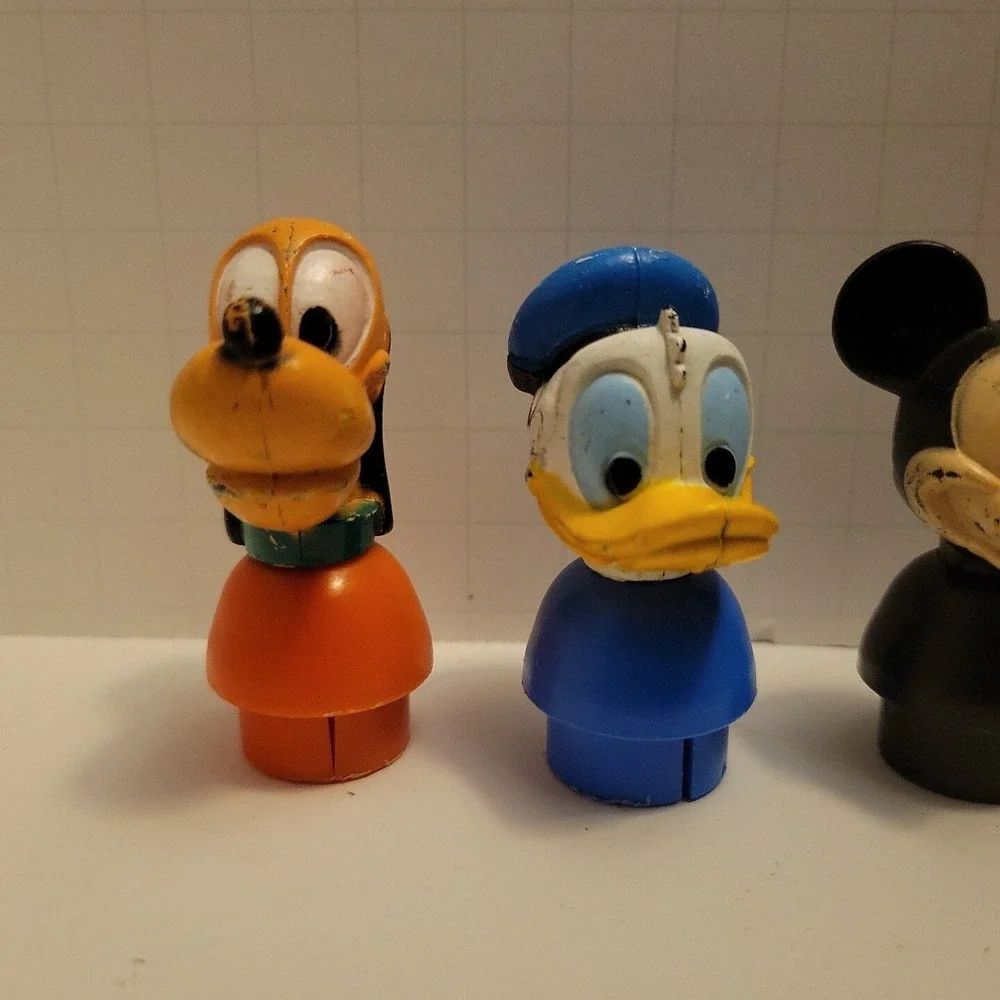 Vintage Illco Disney Lot - Little People Figures Mickey‎ Donald Pluto Lot Of 5